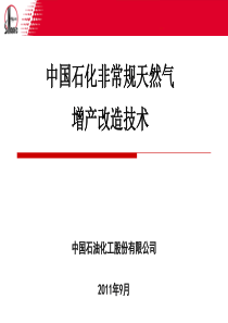 中国石化非常规天然气增产改造技术