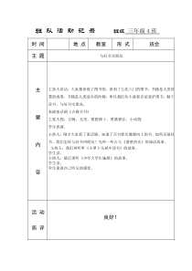 小学主题班队会活动记录