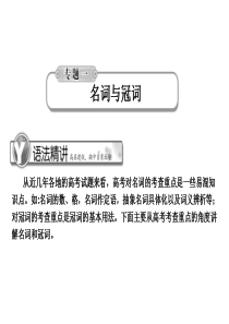 2011高考英语总复习语法精讲课件：名词与冠词