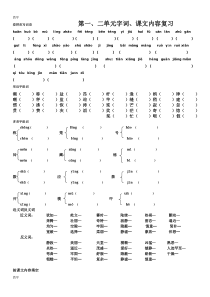 人教版四年级语文上1---4单元字词归类复习