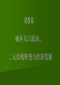 第5章城乡人口流动、二元结构转变与经济发展