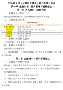 2018年新大纲《证券投资基金》第二版各章节重点归纳