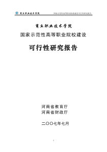 4商丘职业技术学院国家示范性高等职业院校建设可行性研究报告