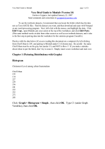 Very Brief Guide to Minitab (Version 14)