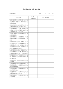 幼儿园防火安全检查记录表