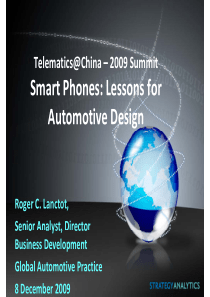 Smart Phones： Lessons for Automotive Design