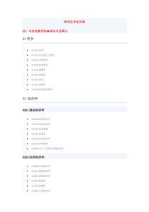 《研究生专业目录》