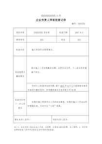 企业负责人带班检查记录