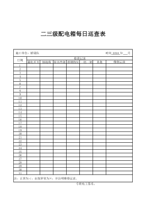 二三级配电箱每日巡查表