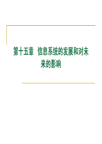 第十章信息系统的发展和对未来的影响