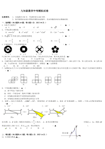 九年级数学中考模拟试卷