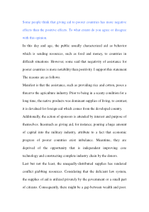 英语作文-国际援助的利与弊
