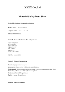 钢化玻璃的MSDS英文报告