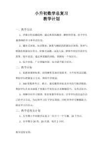 小升初总复习数学教学计划