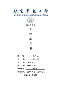 朝鲜语专业毕业实习报告范文