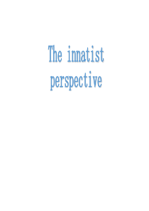 The-innatist-perspective