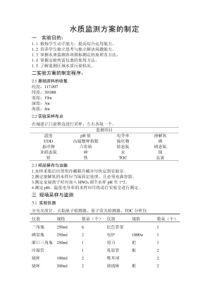 水质环境监测实验报告