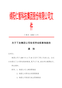 绵阳市仁智实业发展有限责任公司文件