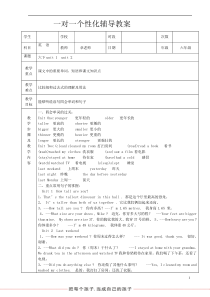 六年级英语一对一辅导教案定稿