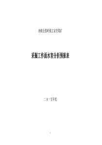 水害分析预报表和预测图(左家营煤矿)