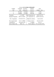 Eviews回归分析输出结果指标解释