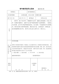 青年教师指导记录表