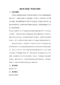 武汉电力设备厂毕业实习报告