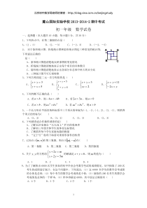 2013-2014学年湖南省长沙市麓山国际实验学校初一下学期期中数学试卷(含答案)