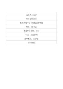 胜利房地产公司发展战略研究