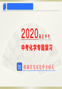 2020年中考化学专题05-根据信息写化学方程式(课件)