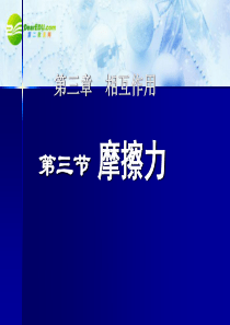 湖南师大 高中物理 3.31摩擦力1精品课件 新人教版必修1