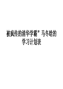 被疯传的清华学霸”马冬晗的学习计划表