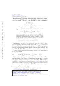 Backward stochastic differential equations with ra