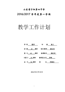 2017届高三数学(理科)教学与复习计划