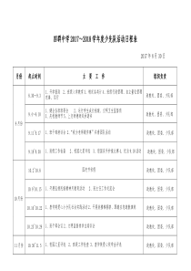 2017-2018学年少先队活动日程表