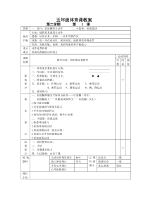 小学五年级第二学期体育课表格教案