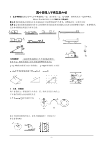 高中物理力学模型及分析