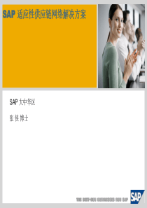 SAP 适应性供应链网络解决方案