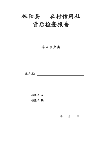 农村信用社贷后检查报告