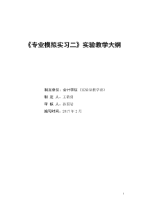 2016-20172财会商圈《专业模拟实习二》教学大纲