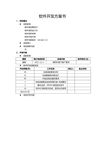 软件开发方案书-模板