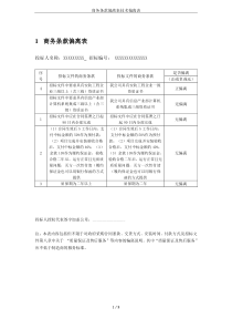 商务条款偏离表技术偏离表