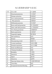 电力系统继电保护专业词汇