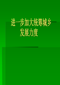 进一步加大统筹城乡发展力度