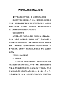 大学生工程造价实习报告