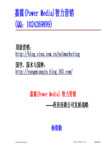 连锁药店公司发展战略嘉媒(PowerMedia)营销智慧