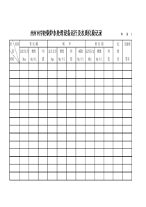 锅炉水处理设备运行及水质化验记录