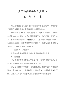 动员辍学生入复学的报告