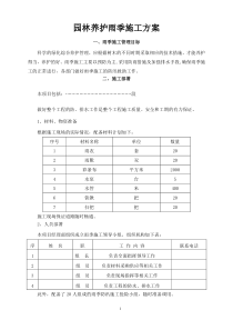 绿化雨季施工方案