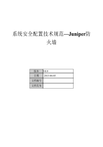 系统安全配置技术规范-Juniper防----火墙